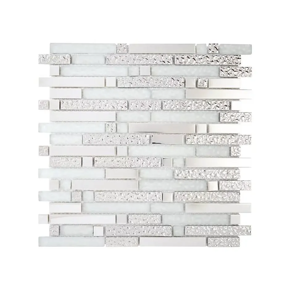 Mosaïque Alu / Verre - Black / White - Barrettes-Decoon