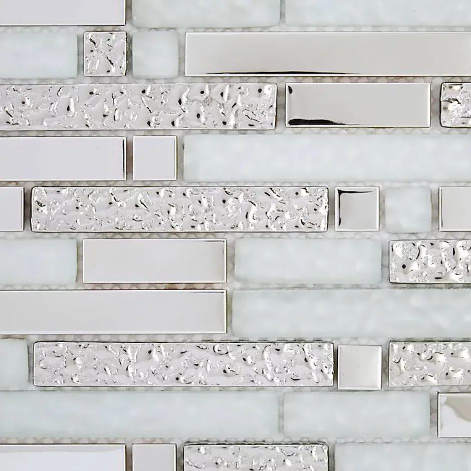 Mosaïque Alu / Verre - Black / White - Barrettes-Decoon