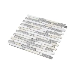 Mosaïque Alu / Verre - Black / White - Barrettes-Decoon