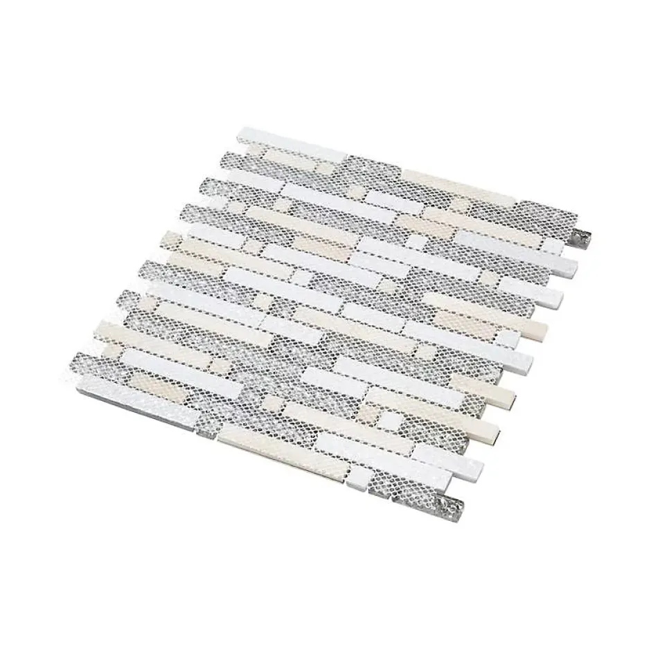 Mosaïque Alu / Verre - Black / White - Barrettes-Decoon