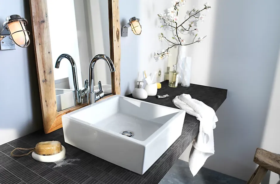 Mosaïque anthracite effet pierre 30,4x30,3cm Slate-GoodHome Sale