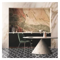 Mosaïque Art factory hexagone 2,6x2,2cm motif Sonata noir et blanc sur trame nylon 33,3x33,3cm Satiné boite de 1 m2-Gioia Materia Discount