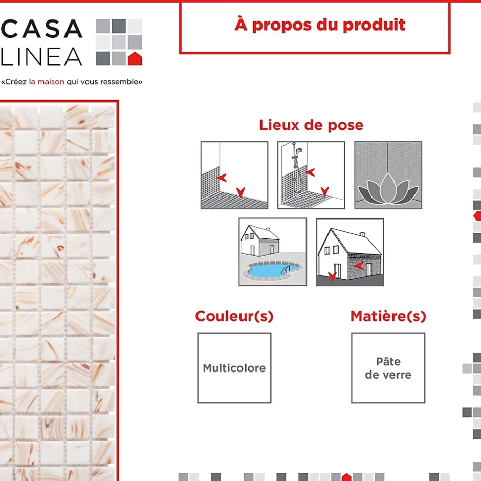 MOSAÏQUE AURORE 1 PLAQUE 32,7 x 32,7 CM CASA LINEA-Casa Linéa Hot