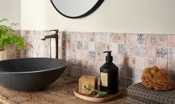 Mat Inter Mosaïque beige 4,8 x 4,8 cm Tahat travertin pierre naturelle