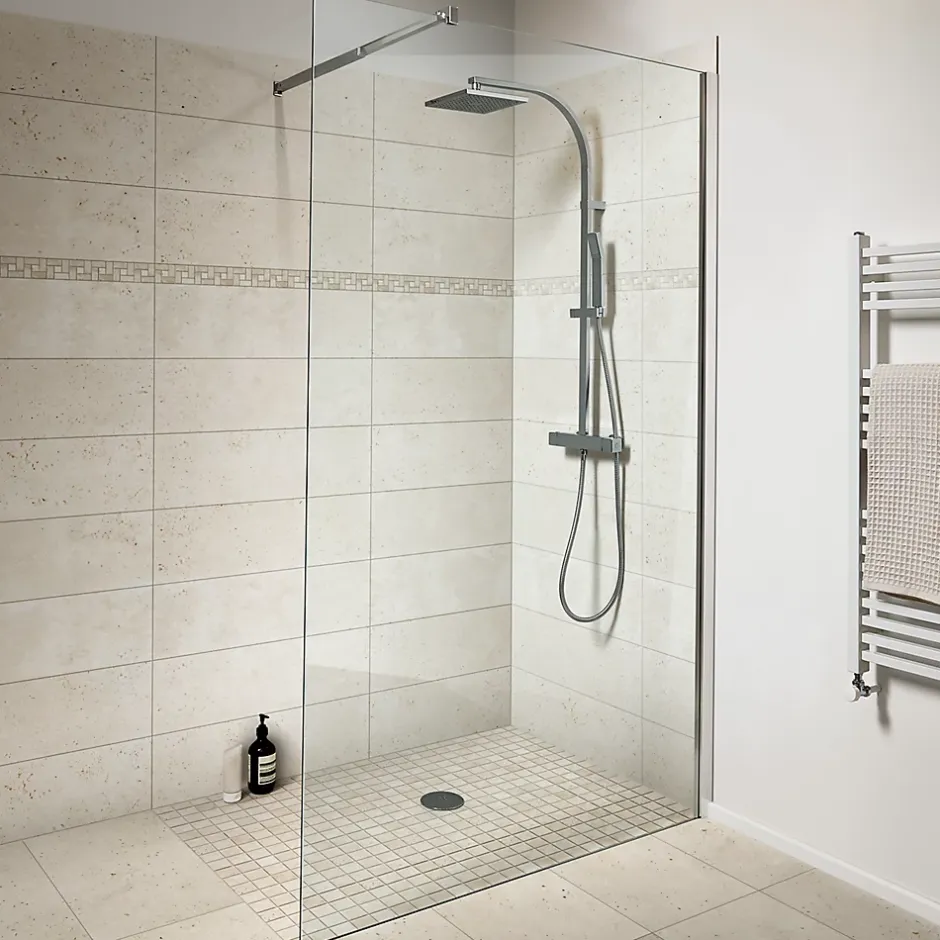 GoodHome Mosaïque beige 30,5x30,5cm Travertino pierre naturelle