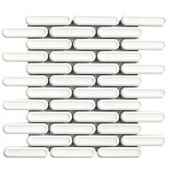 Lux Mosaic Mosaïque blanc sur résille cuisine et salle de bain. Dublin white 30 x 30,6 cm