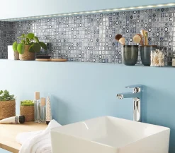 Mat Inter Mosaïque bleu 2,3 x 2,3 cm Leo