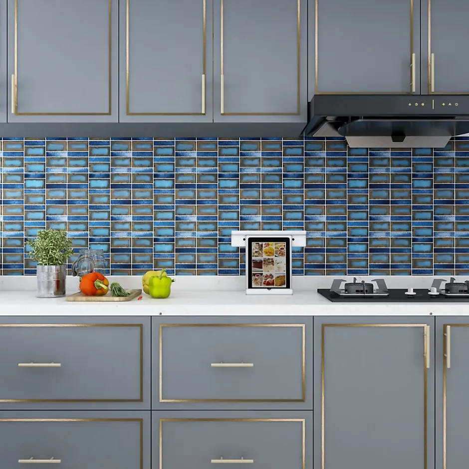 Mosaïque bleu cuisine et salle de bain Effet. Nagoya Blue 30x30 cm. Intérieur-extérieur-Lux Mosaic Clearance