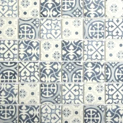 GoodHome Mosaïque bleu et blanc 30x30cm