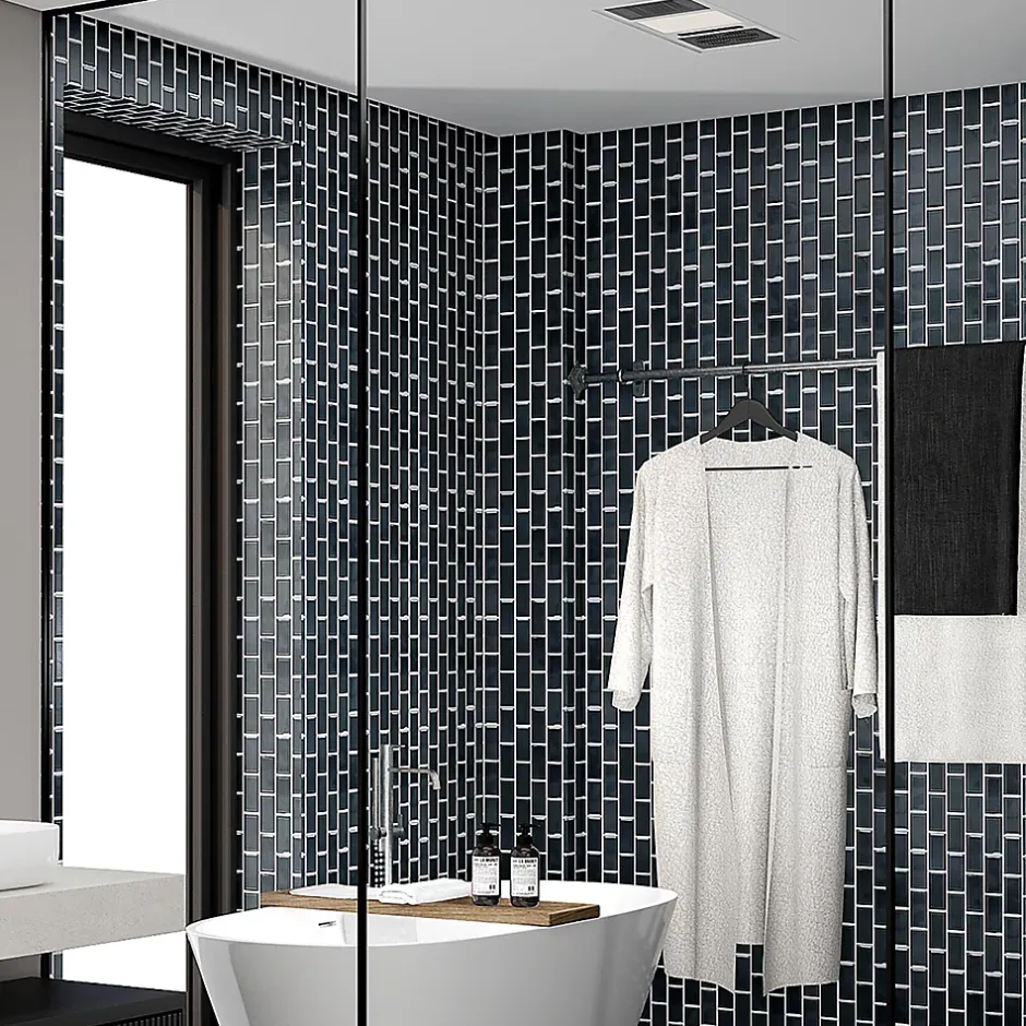 Mosaïque céramique bleu L. 29,3 x l. 28,8 cm-GoodHome Online