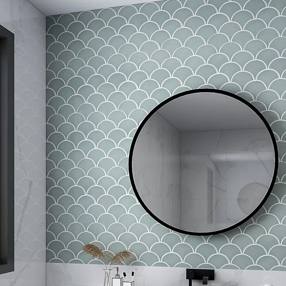 Mosaïque céramique gris L. 25,9 x l. 27,3 cm-GoodHome Online