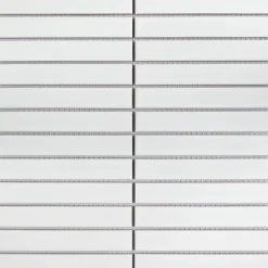 GoodHome Mosaïque céramique Luisa blanc L. 29,8 x l. 29,5 cm