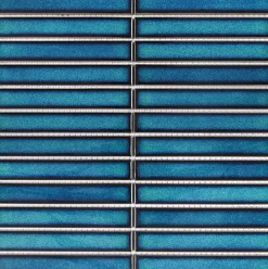 GoodHome Mosaïque céramique Luisa bleu L. 29,8 x l. 29,5 cm