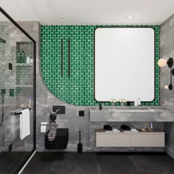 Mosaïque céramique Trentiemax vert L. 29,3 x l. 28,8 cm-GoodHome New