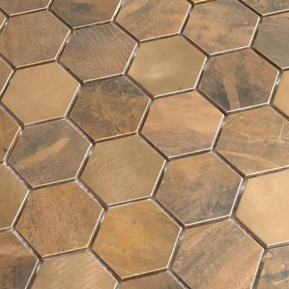 Mosaïque cuivre 29,9x29,6cm Enaide-GoodHome Outlet