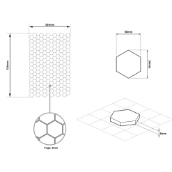 Mosaïque de verre pressé antidérapant R11 sur maille pour salle de bain ou cuisine 52 cm x 34 cm - Hexa grey mat (0,166m²)-Ilcom Clearance