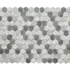 Ilcom Mosaïque de verre pressé antidérapant R11 sur maille pour salle de bain ou cuisine 52 cm x 34 cm - Hexa olden mat (0,166m²)