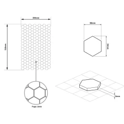 Ilcom Mosaïque de verre pressé antidérapant R11 sur maille pour salle de bain ou cuisine 52 cm x 34 cm - Hexa olden mat (0,166m²)