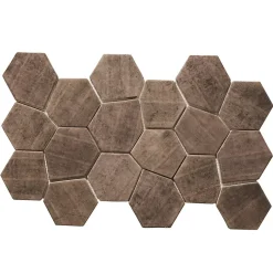 Mosaïque de verre pressé antidérapant R11 sur maille pour salle de bain ou cuisine 41 cm x 26 cm - Hexa dark mat (0,09m²)-Ilcom Hot