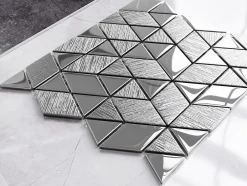 Ilcom Mosaïque de verre pour salle de bain ou cuisine 26x30cm - Scratched mirror