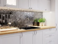 Ilcom Mosaïque de verre pour salle de bain ou cuisine 26x30cm - Scratched mirror