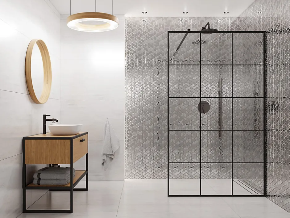 Ilcom Mosaïque de verre pour salle de bain ou cuisine 26x30cm - Scratched mirror