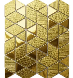 Mosaïque de verre pour salle de bain ou cuisine Scratched Gold Mirror - 26,3 x 30,3 cm-Ilcom New