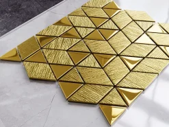 Mosaïque de verre pour salle de bain ou cuisine Scratched Gold Mirror - 26,3 x 30,3 cm-Ilcom New