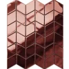 Mosaïque de verre sur maille pour salle de bain ou cuisine Magic Copper Chevron - 26.5cm x 30.5cm-Ilcom