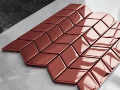 Mosaïque de verre sur maille pour salle de bain ou cuisine Magic Copper Chevron - 26.5cm x 30.5cm-Ilcom