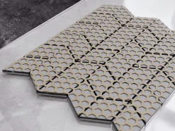 Mosaïque de verre sur maille pour salle de bain ou cuisine Magic Copper Chevron - 26.5cm x 30.5cm-Ilcom