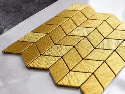 Mosaïque de verre sur maille pour salle de bain ou cuisine Gold tulip - 26.5cm x 30.5cm-Ilcom Best