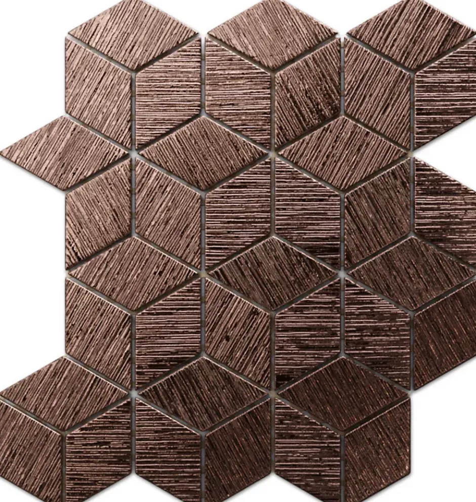 Mosaïque de verre sur maille pour salle de bain ou cuisine Copper eagle - 26.5cm x 30.5cm-Ilcom Outlet