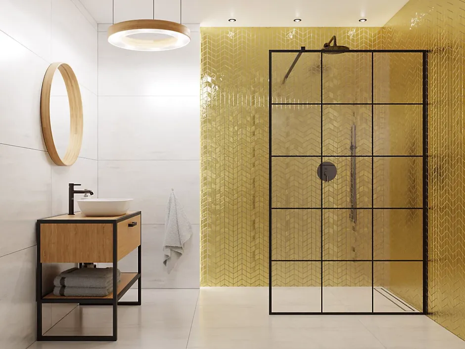 Ilcom Mosaïque de verre sur maille pour salle de bain ou cuisine Mini Totem Chevron - 17.2cm x 29.8cm