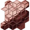 Ilcom Mosaïque de verre sur maille pour salle de bain ou cuisine Copper Geometric Cubes - 26.5cm x 30.5cm