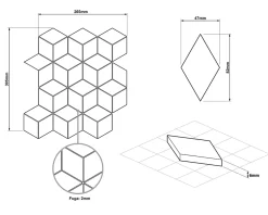 Ilcom Mosaïque de verre sur maille pour salle de bain ou cuisine Black mirror - 26.5cm x 30.5cm