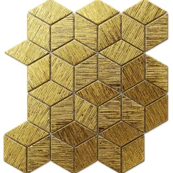 Mosaïque de verre sur maille pour salle de bain ou cuisine Gold eagle - 26.5cm x 30.5cm-Ilcom Best