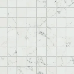 Ro'Ma Carrelage Mosaïque effet Marbre Blanc Carrare 3,5x3,5 cm Quadra 30x30x0,95 cm Mat Marvillo - Sol et mur intérieur (vendu par carton de 0,9 m