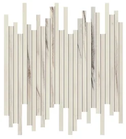 Ro'Ma Carrelage Mosaïque effet Marbre Blanc Aurora Riga 30,5x26x0,6 cm Brillant Magnaro - Mur intérieur (vendu par carton de 0,47 m²) - RO'MA CARR