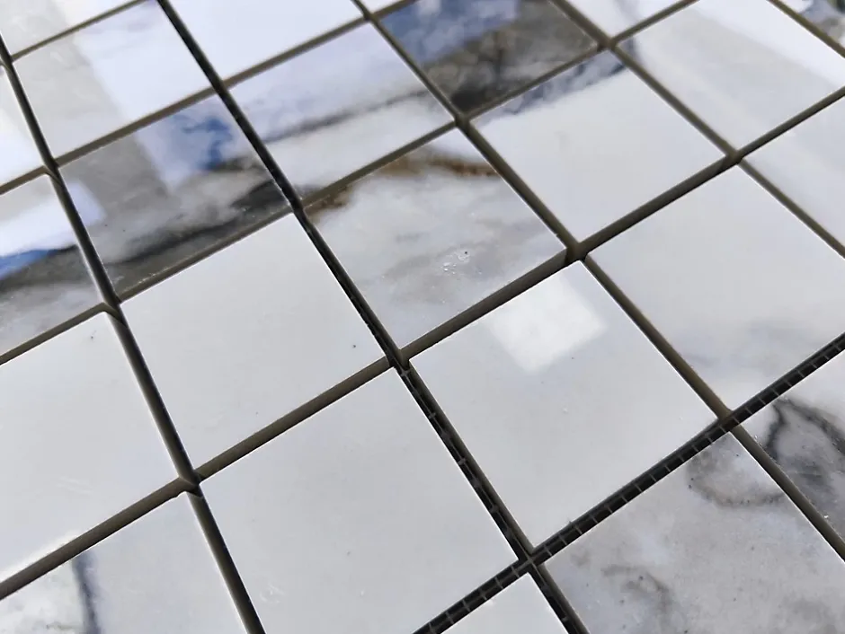 Prissmacer Mosaïque effet marbre FANTASY TOPO 5x5 - plaque de 30x30 cm - 1cm épaisseur