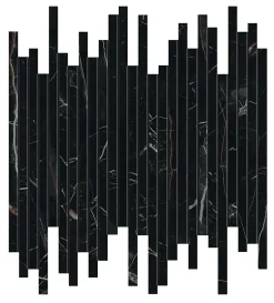 Mosaïque effet Marbre Noir Scuro Riga 30,5x26x0,6 cm Brillant Magnaro - Mur intérieur (vendu par carton de 0,47 m²) - RO'MA CARREL-Ro'Ma Carrelage Sale