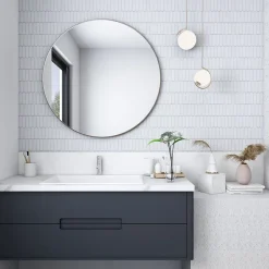 Mosaïque Effet Marbre Silk Blanc 30x28,5 cm Intérieur/Extérieur-Lux Mosaic