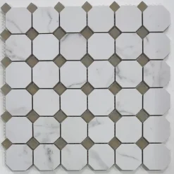 Albedo Pierre Mosaïque en Céramique en Verre Mat - Octogone