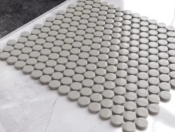 Mosaïque en céramique sur filet pour salle de bain ou cuisine 29.3cm x 31.7cm - Grey bubbles-Ilcom Best