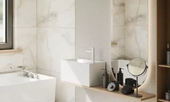 Mosaïque en céramique sur filet pour salle de bain ou cuisine 29.3cm x 31.7cm - Grey bubbles-Ilcom Best