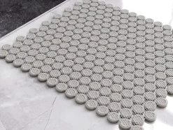 Mosaïque en céramique sur filet pour salle de bain ou cuisine 29.3cm x 31.7cm - Grey bubbles-Ilcom Best