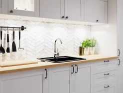 Mosaïque en céramique sur filet pour salle de bain ou cuisine 31.6cm x 21.5cm - Marble spruce-Ilcom Outlet