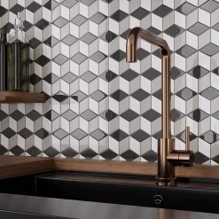 Ilcom Mosaïque en céramique sur filet pour salle de bain ou cuisine 25.5cm x 29.5cm - Kubrick