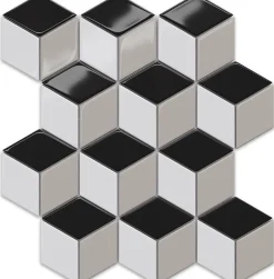 Ilcom Mosaïque en céramique sur filet pour salle de bain ou cuisine 25.5cm x 29.5cm - Kubrick