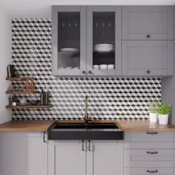 Ilcom Mosaïque en céramique sur filet pour salle de bain ou cuisine 25.5cm x 29.5cm - Kubrick